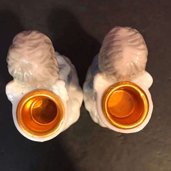 2 VINTAGE BLUE PRAYING ANGELS CANDLE STICK HOLDERS - Picture 6 of 11